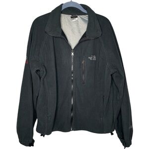 the north face fleece sweater black zip up mens large vintage Goretex summit